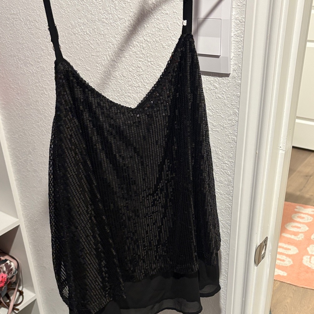Elegant Black Sequin Women's Top